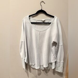 Lucky Brand Light Blue Long Sleeve Waffle Top